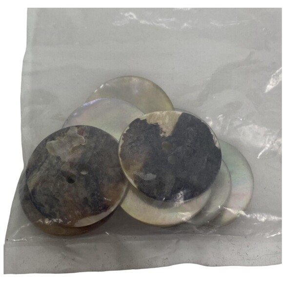Lot of 10 Round Abalone Shell Sewing Two Hole Buttons Iridescent Arts & Crafts - Picture 3 of 4